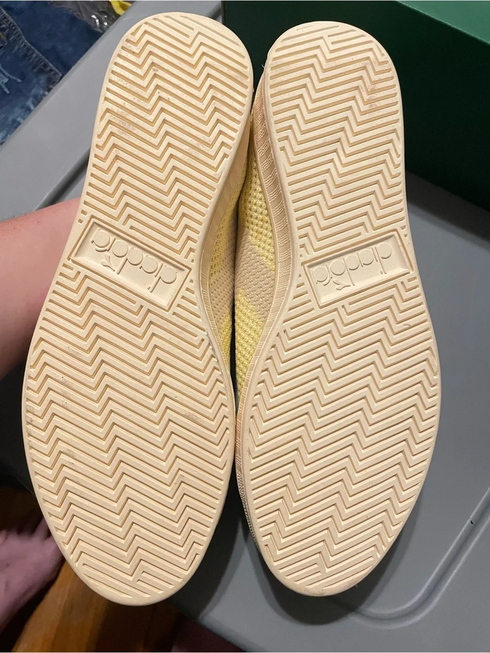 Diadora Pale Yellow Knit Athletic Sneakers